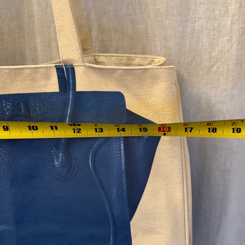 THURSDAY FRIDAY Canvas‎ Tote Bag  Royal Blue Faux Designer Bag Print Large Size - Picture 14 of 16